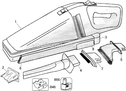 Page A Diagram and Parts List for DB450  Black and Decker Hand Vacuum